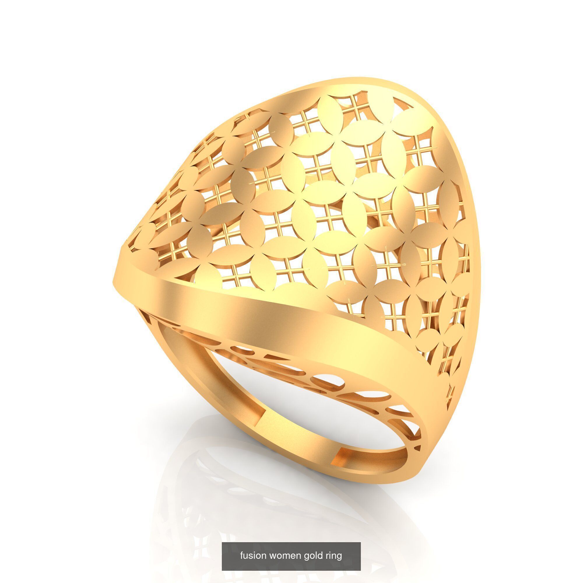 Pack of 47 gold fusion rings for women 3D Model Collection_45