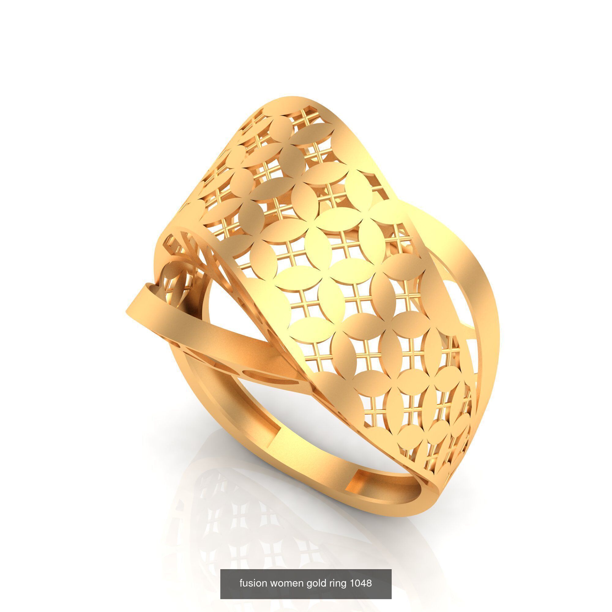 Pack of 47 gold fusion rings for women 3D Model Collection_88