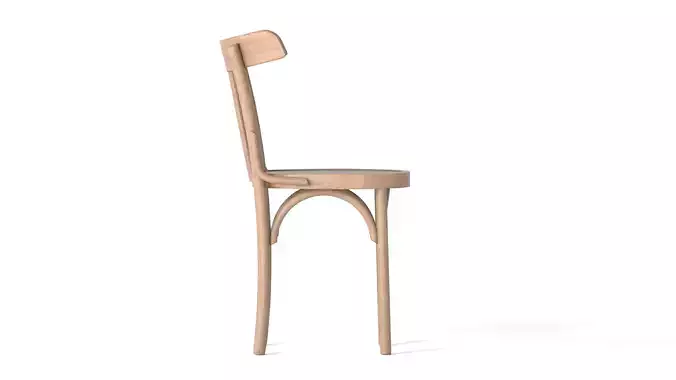 wooden chair 3D model vintage style  3D model