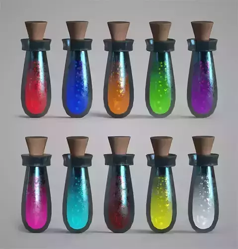 MagicMesh Stylized Fantasy Potion Pack 10 Variants PBR GameAsset