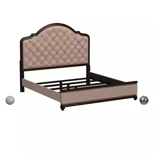 Beaumont Lane Traditional Upholstered King Bed in Mahogany 3D model
