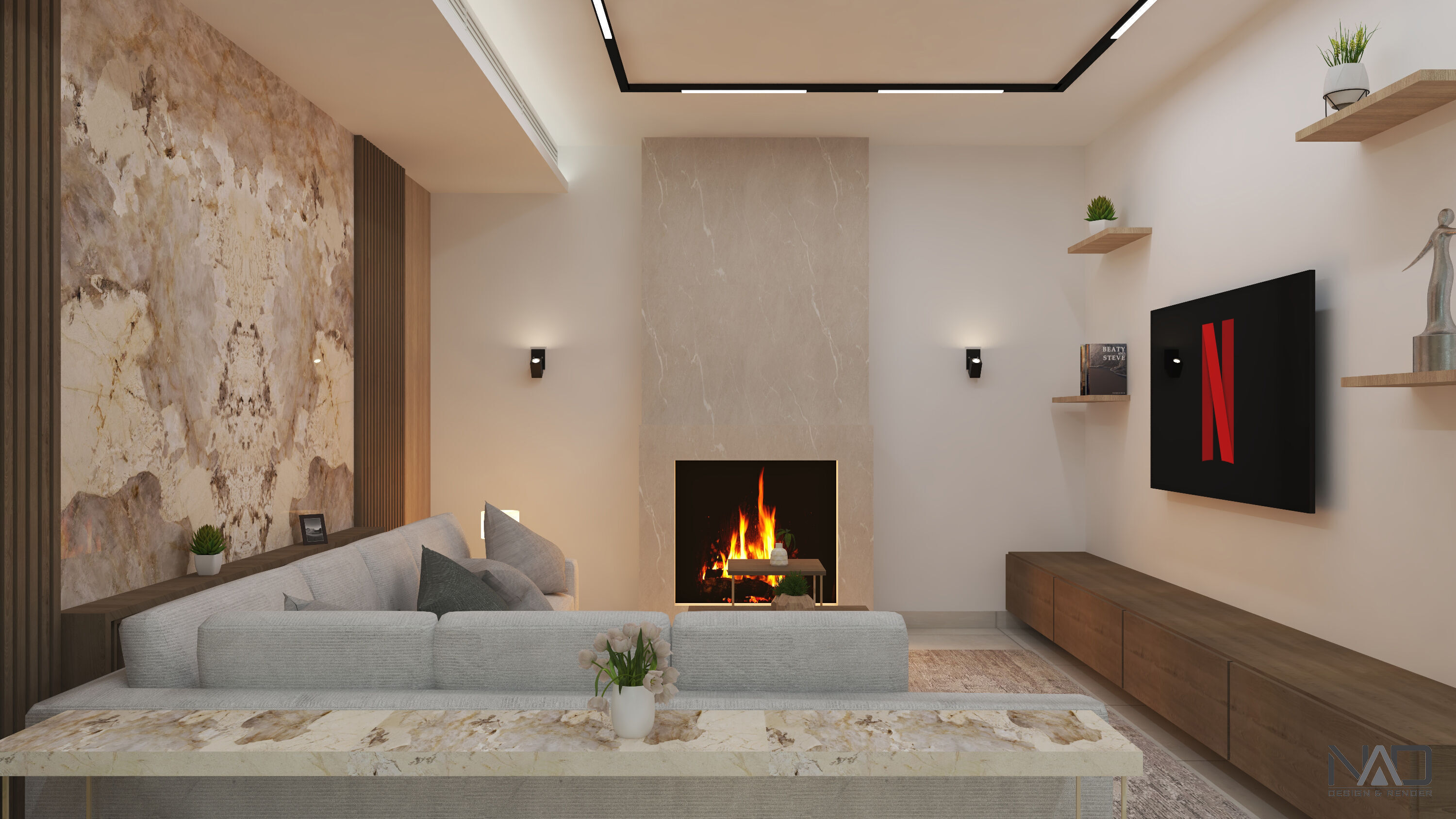 Mountain Villa Interior Design 3D model_2