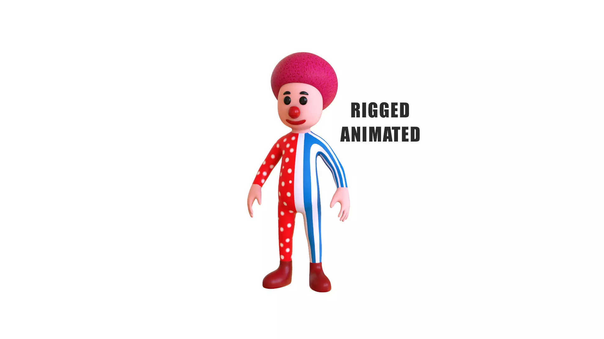 Low-Poly Clown Animated Low-poly 3D model