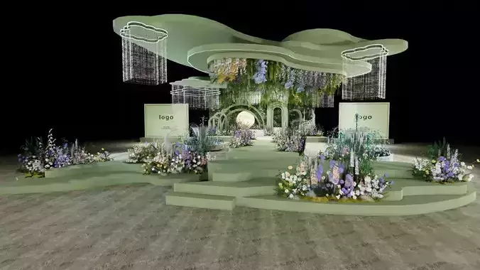 Modern avocado green display