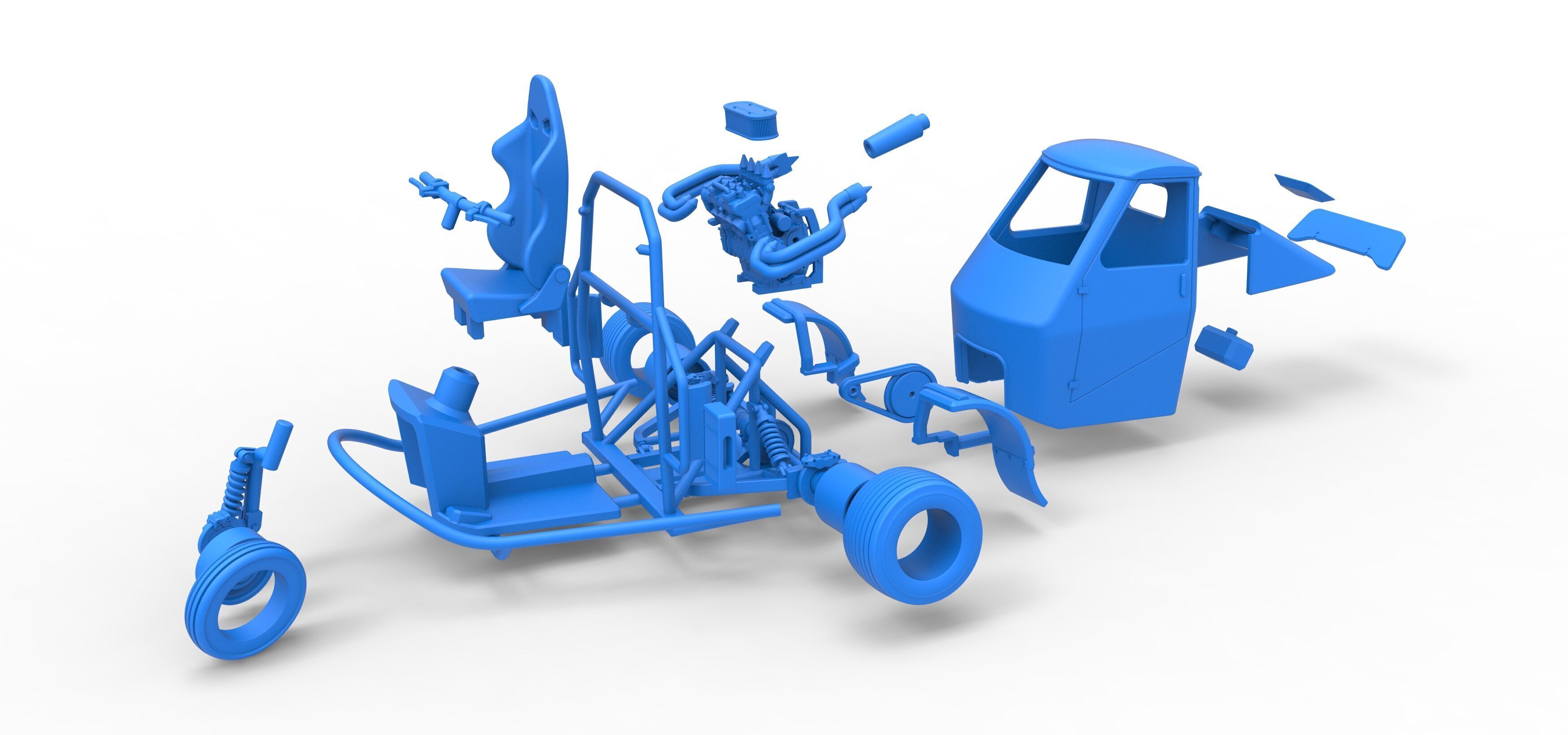 Ape car proto for dirt while turning Scale 1 to 25 3D print model_37