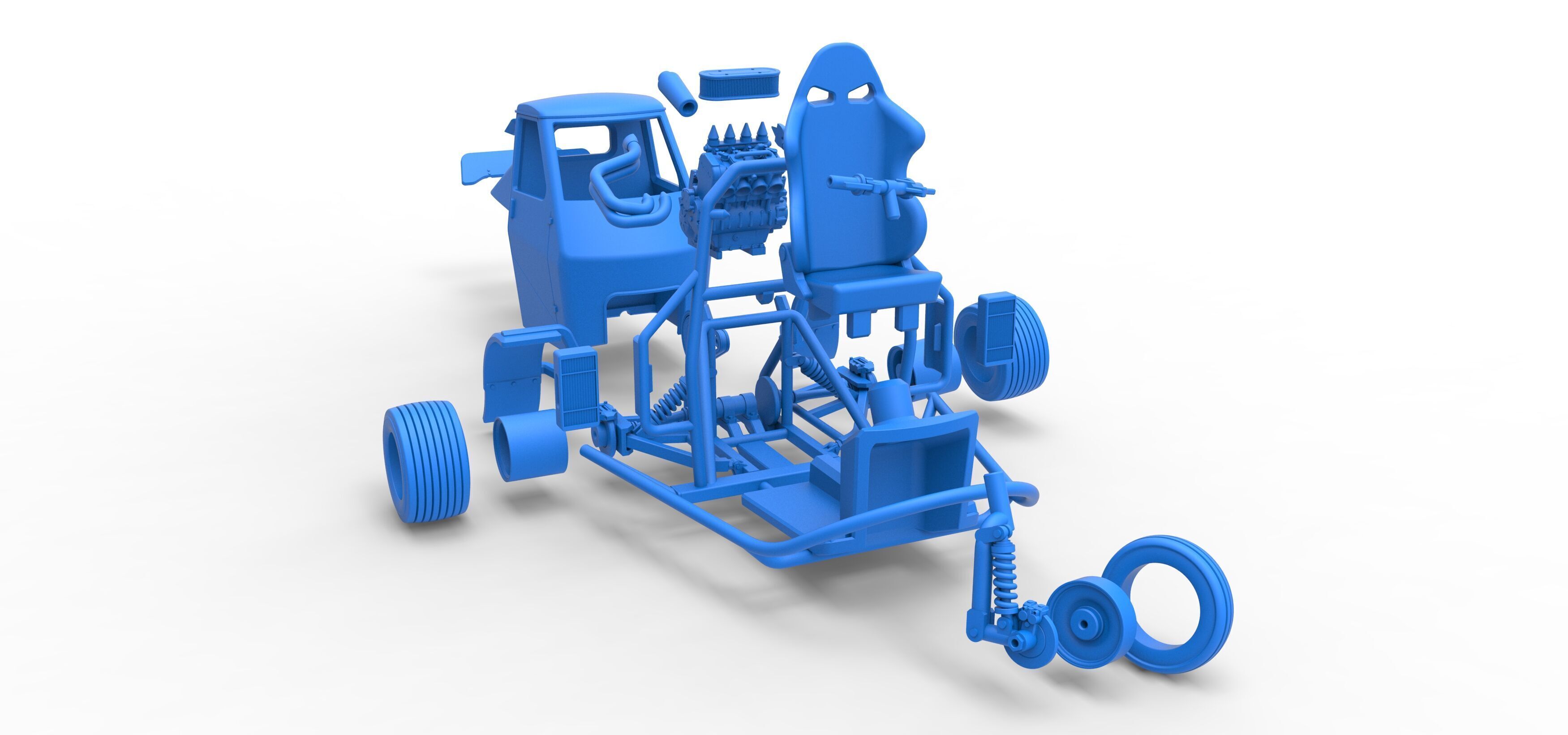 Ape car proto for dirt while turning Scale 1 to 25 3D print model_50