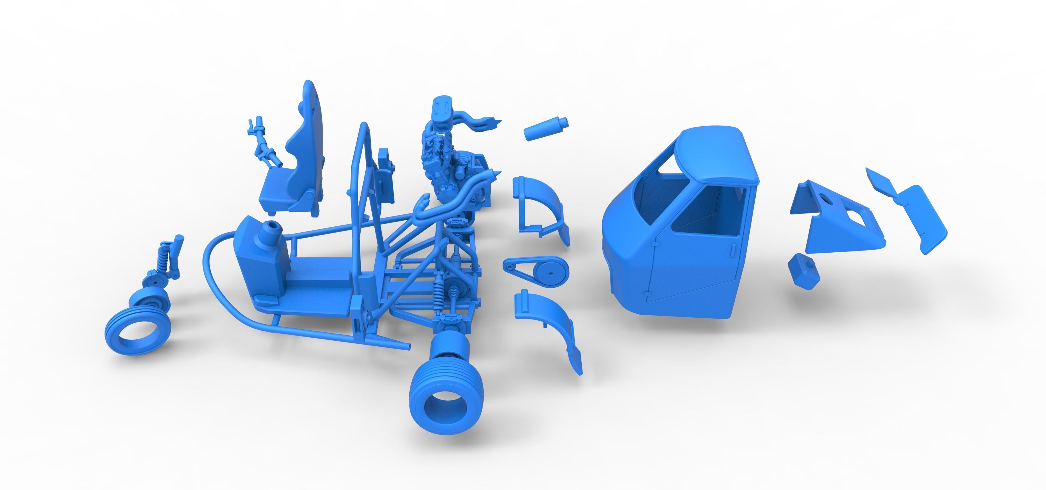 Ape car proto for dirt while turning Scale 1 to 25 3D print model_42