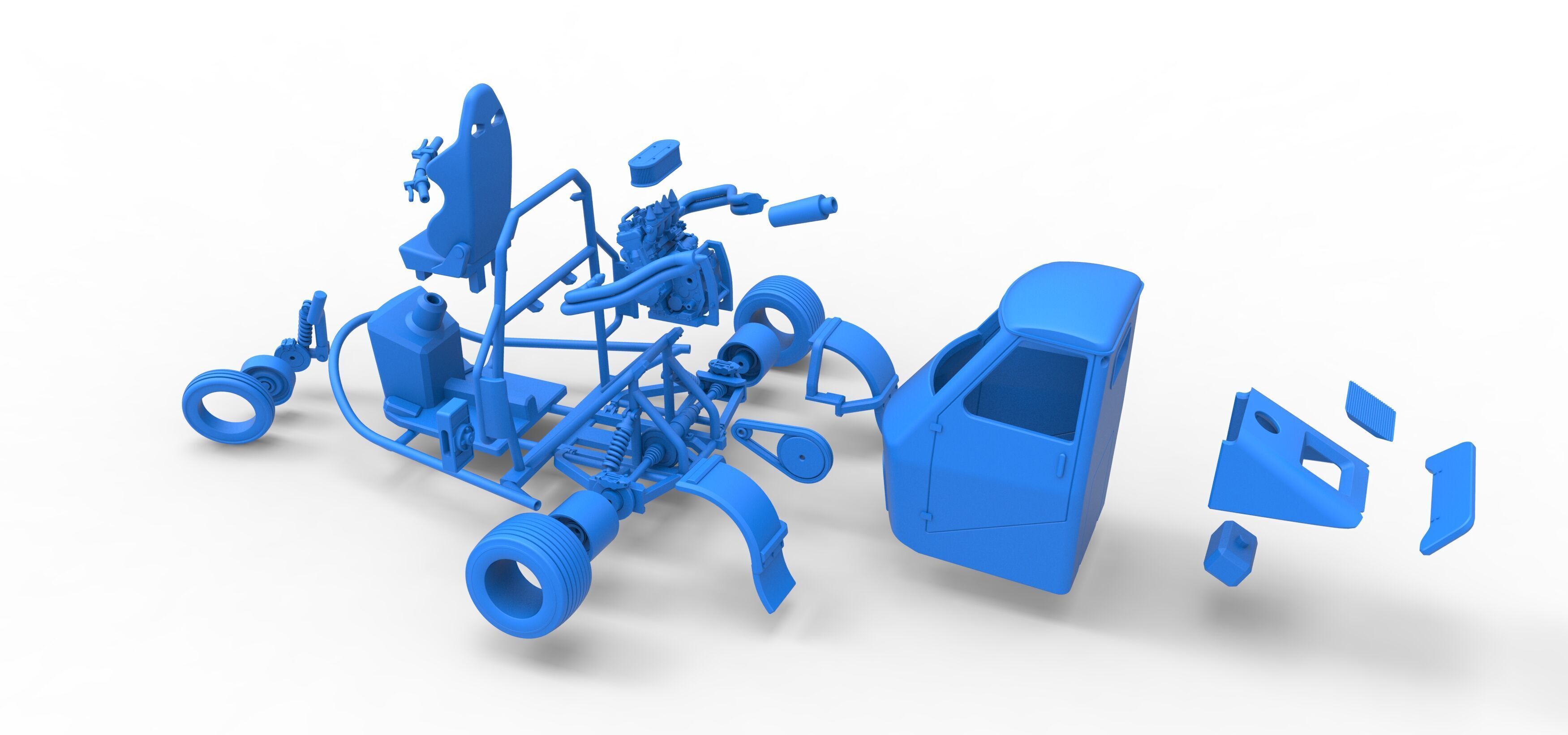 Ape car proto for dirt while turning Scale 1 to 25 3D print model_43