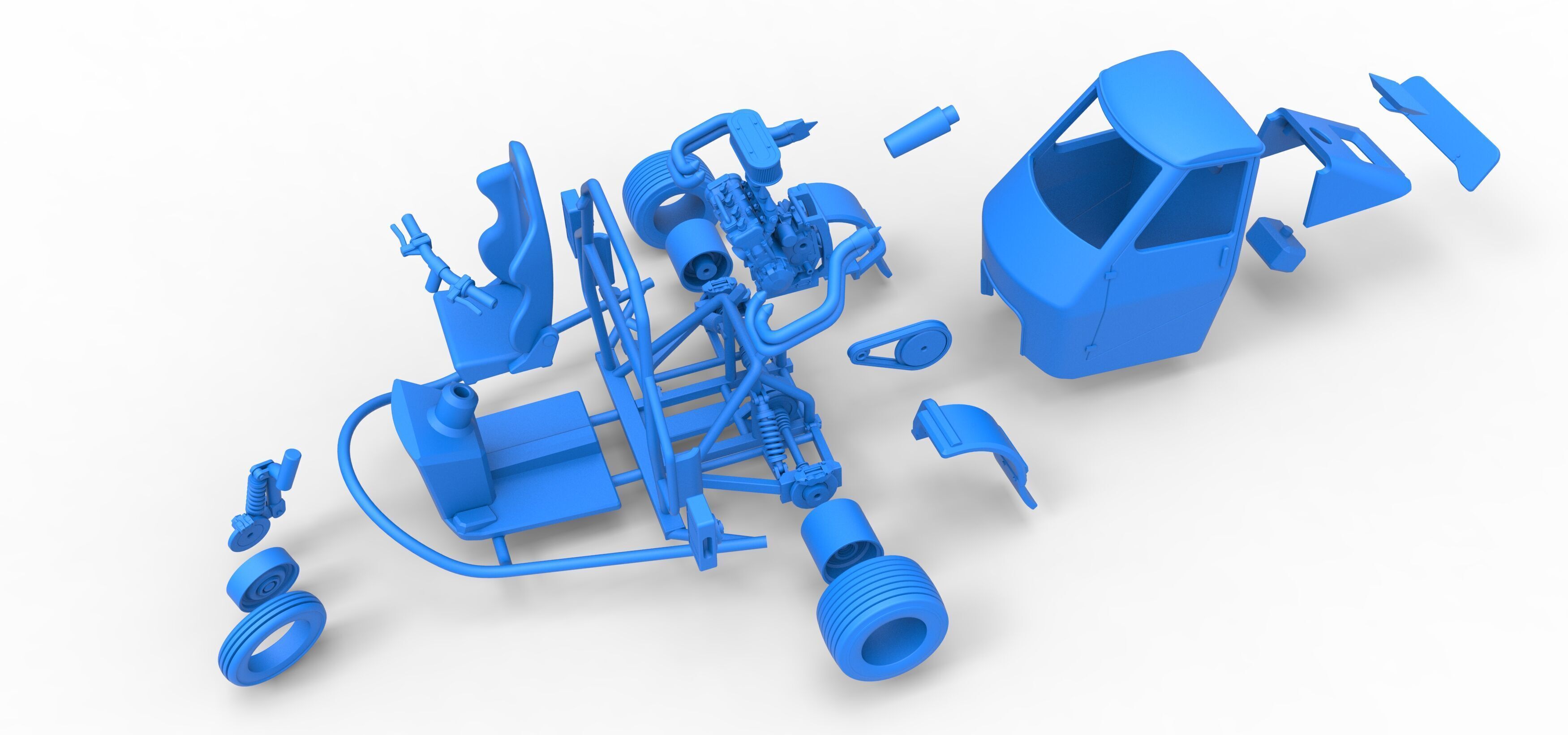 Ape car proto for dirt while turning Scale 1 to 25 3D print model_38