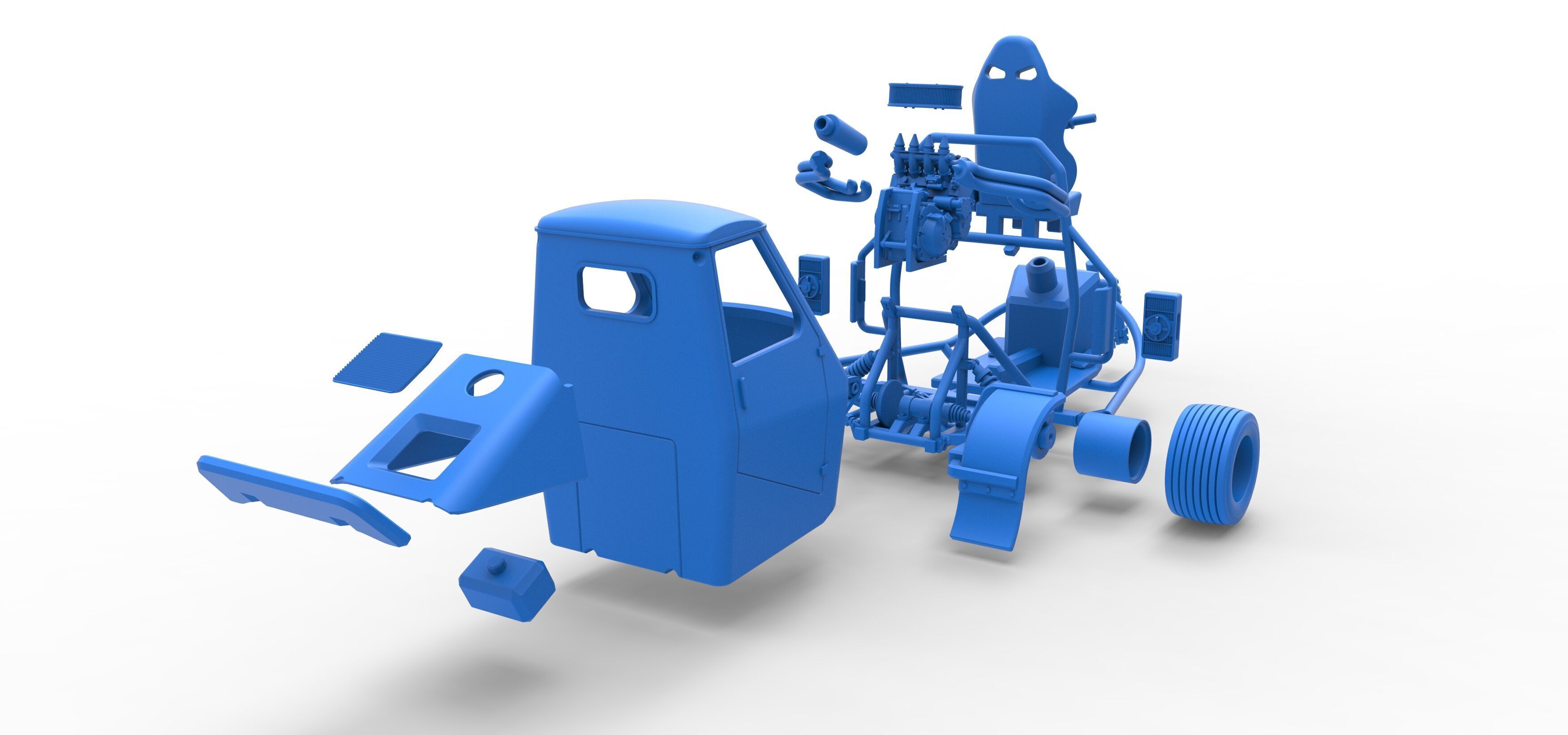 Ape car proto for dirt while turning Scale 1 to 25 3D print model_45