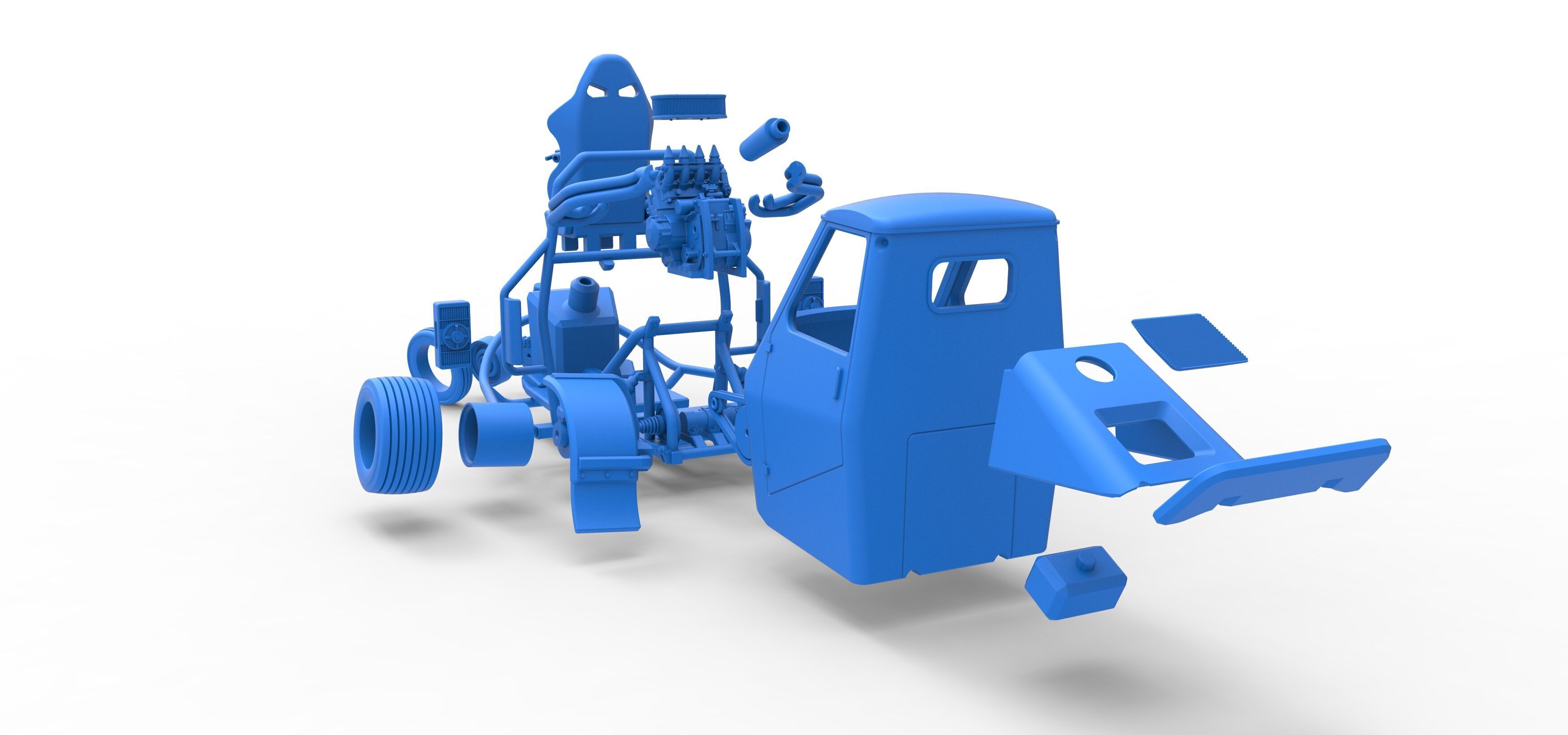 Ape car proto for dirt while turning Scale 1 to 25 3D print model_44