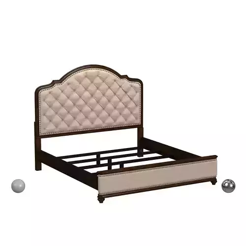 Beaumont Lane Traditiona Upholstered King Bed in Mahogany v2