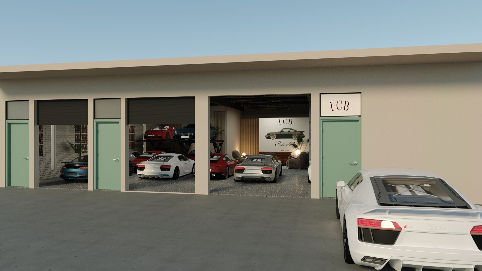 MODERN CARS WORKSHOP OFFICE 3D model_5