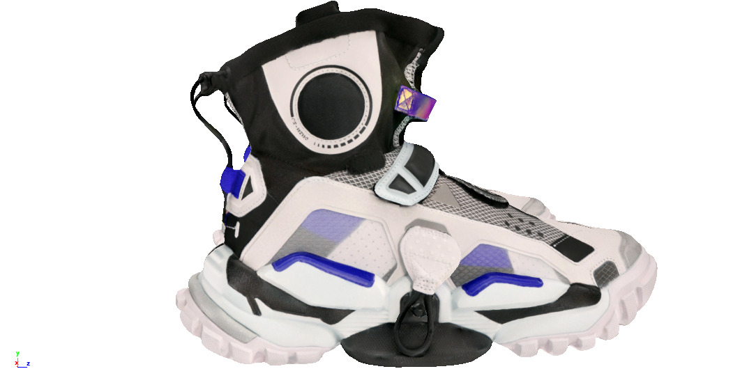 Cyperpunk techwear footwear sneaker fashion shoes Low-poly 3D model_2