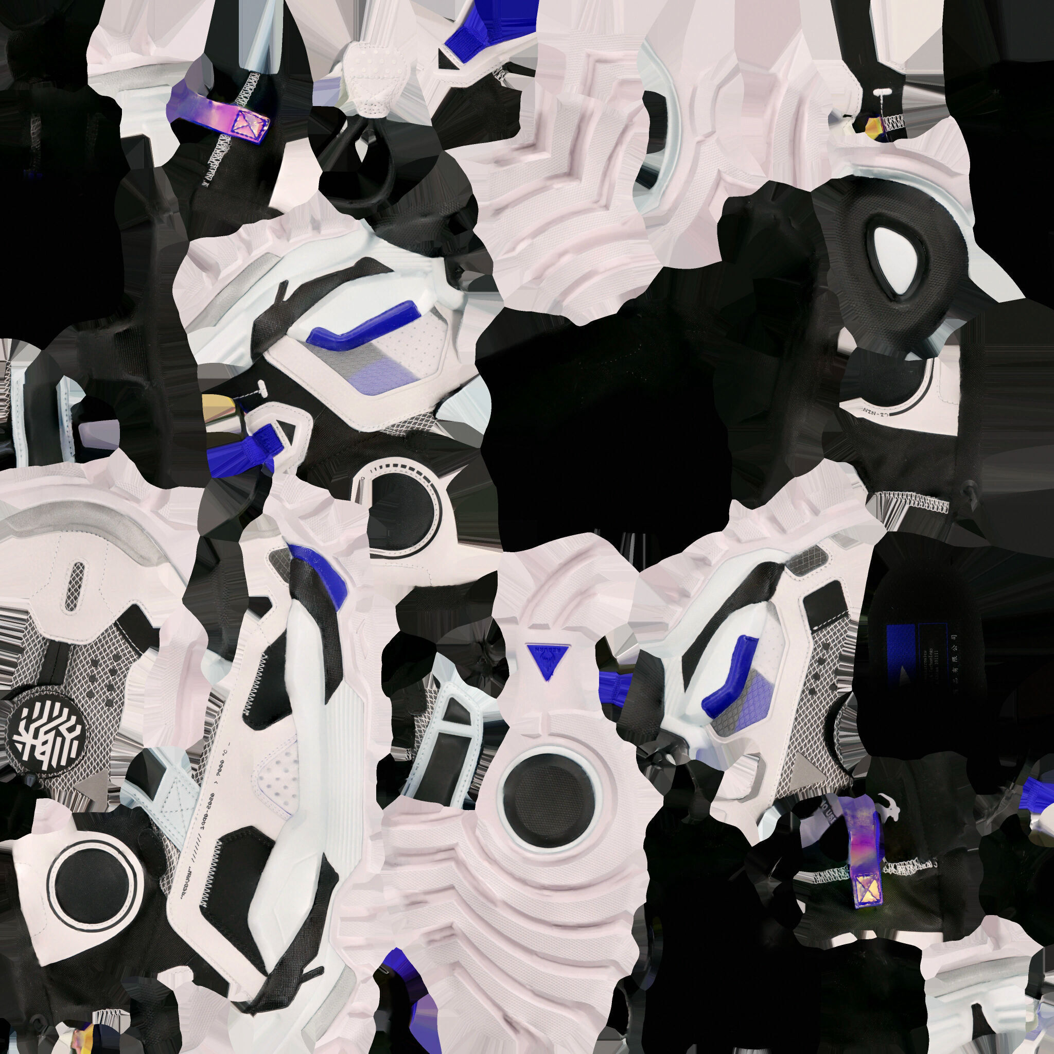 Cyperpunk techwear footwear sneaker fashion shoes Low-poly 3D model_7