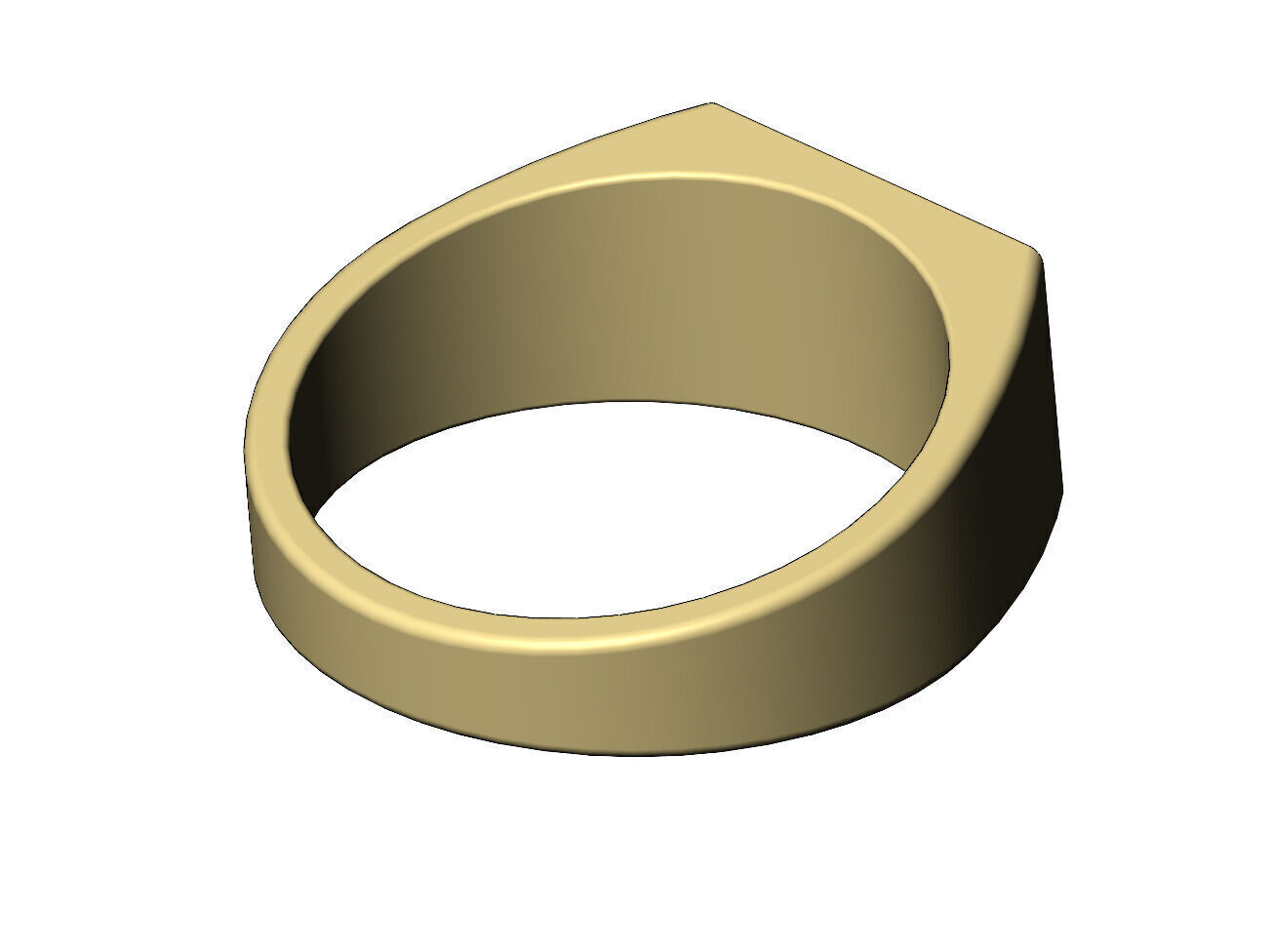 Claddagh heart crown rectangular signet ring US sizes 6to12 3D print model_9