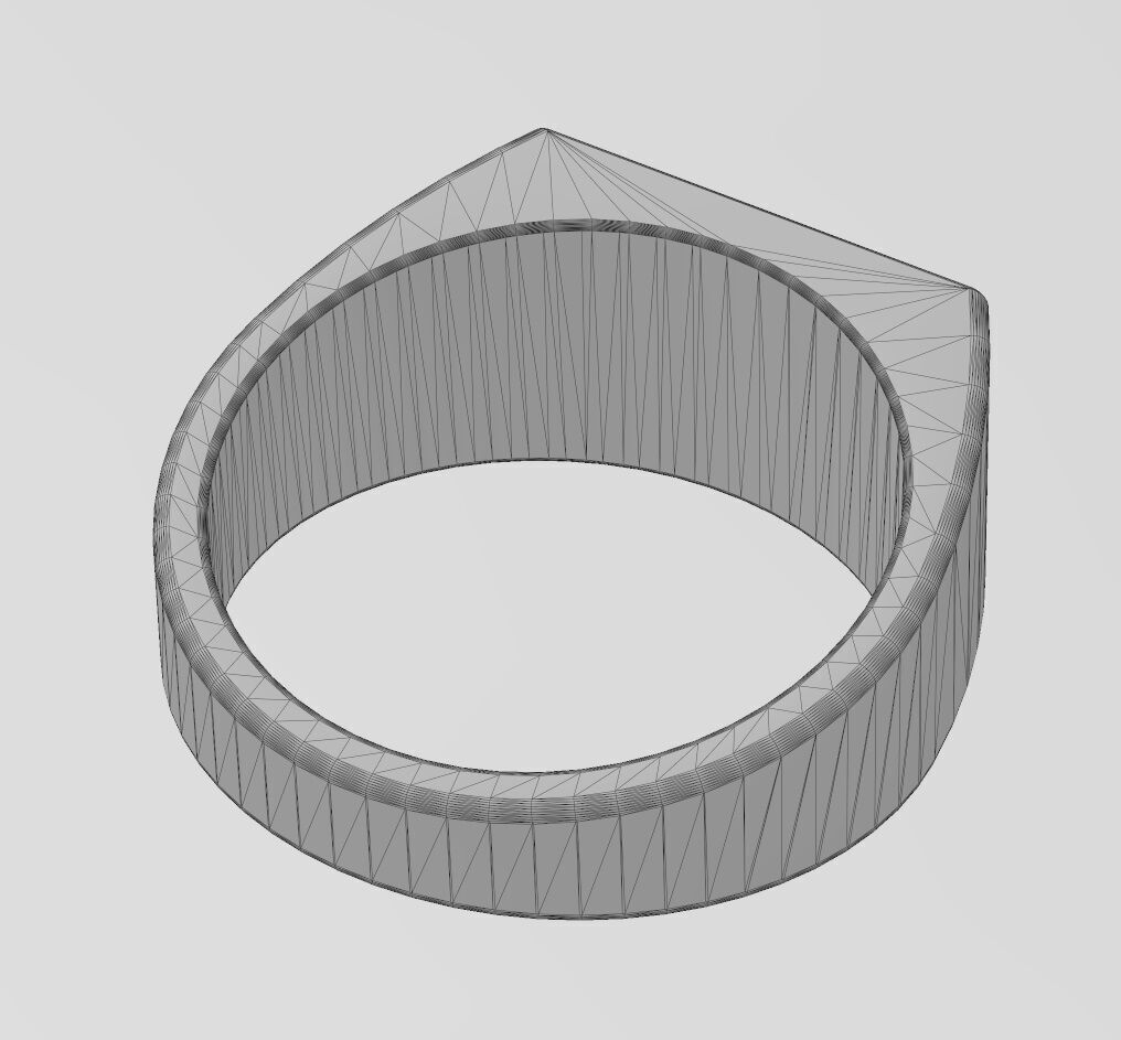Claddagh heart crown rectangular signet ring US sizes 6to12 3D print model_16