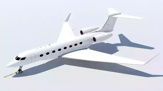 G650 Private Jet Static Low-poly 3D model
