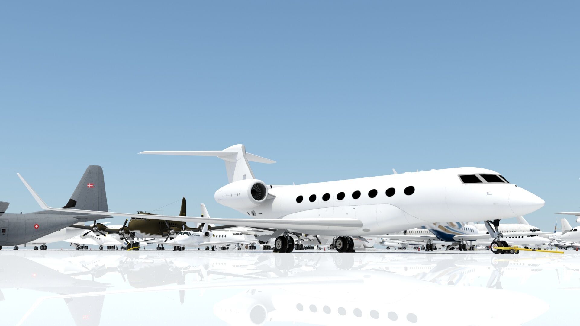 US Long Range G 650 Private Jet Static Low-poly 3D model_24