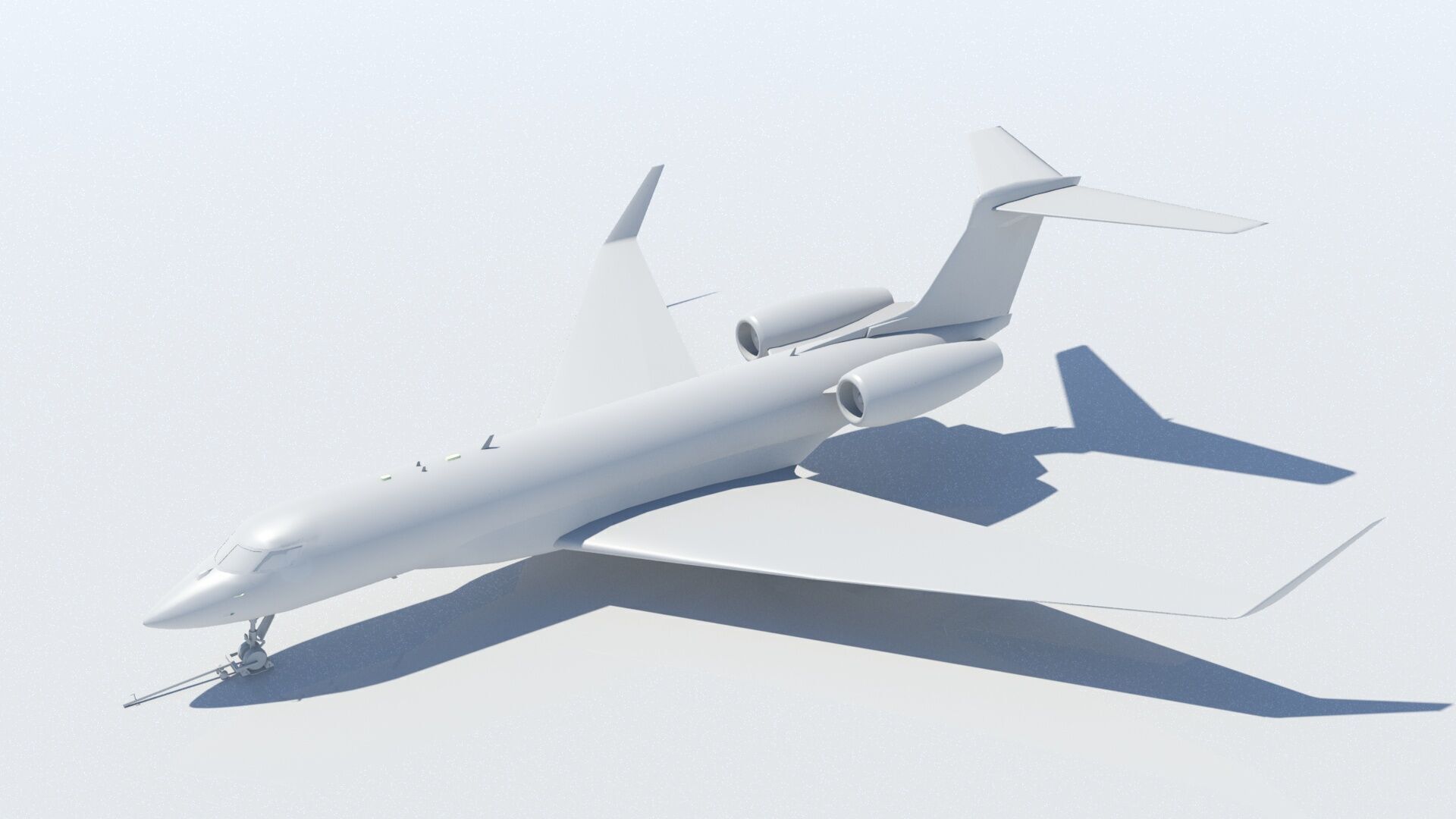 US Long Range G 650 Private Jet Static Low-poly 3D model_9