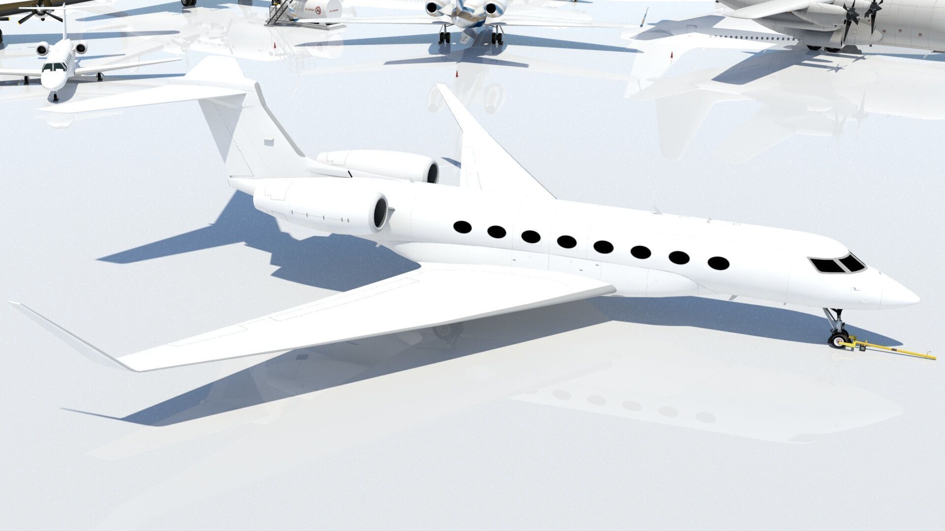 US Long Range G 650 Private Jet Static Low-poly 3D model_22
