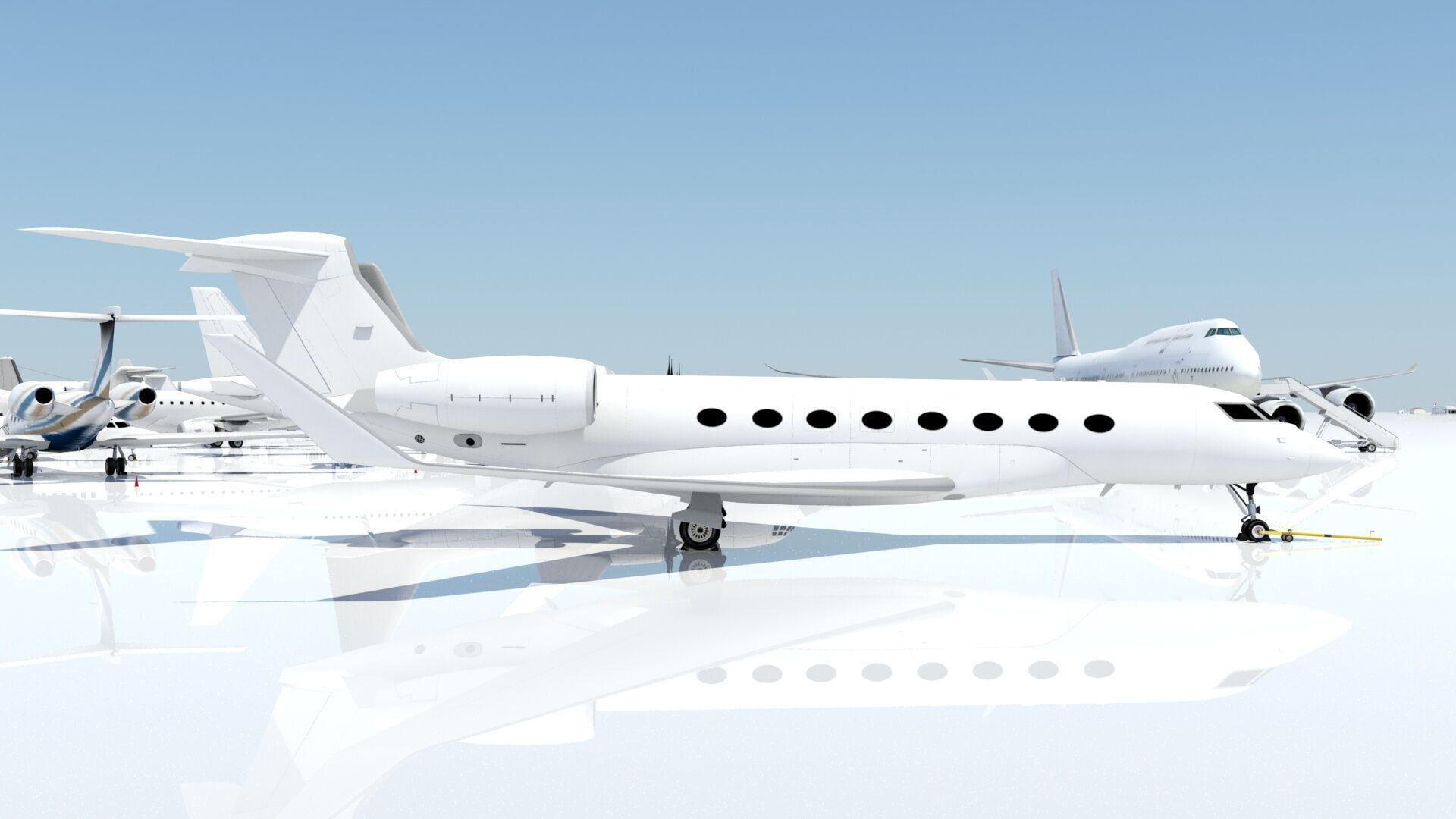 US Long Range G 650 Private Jet Static Low-poly 3D model_23