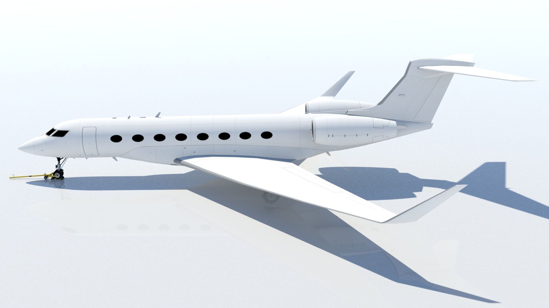 US Long Range G 650 Private Jet Static Low-poly 3D model_1