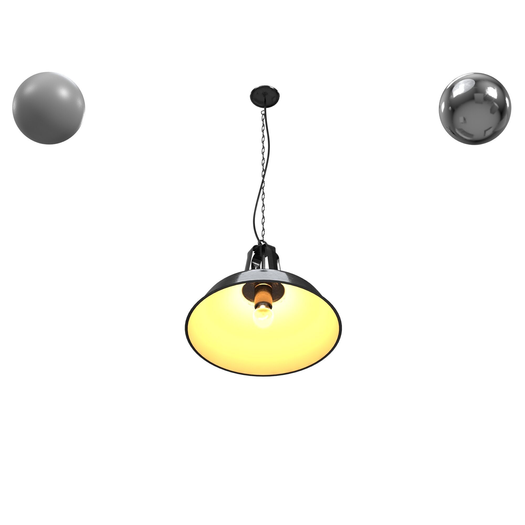 Early Industrial Factory Lights By Mazda Circa 3D model_2