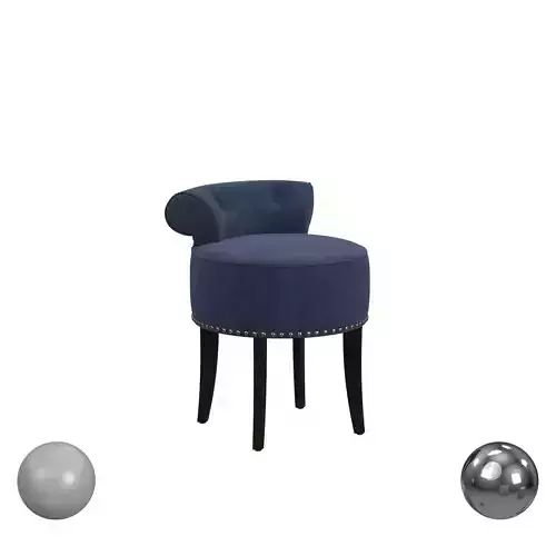 Hillsdale Lena Wood and Upholstered Vanity Stool