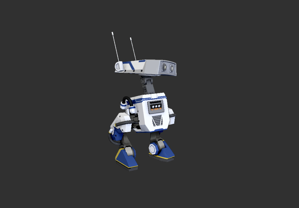 robot blue 3D print model_3