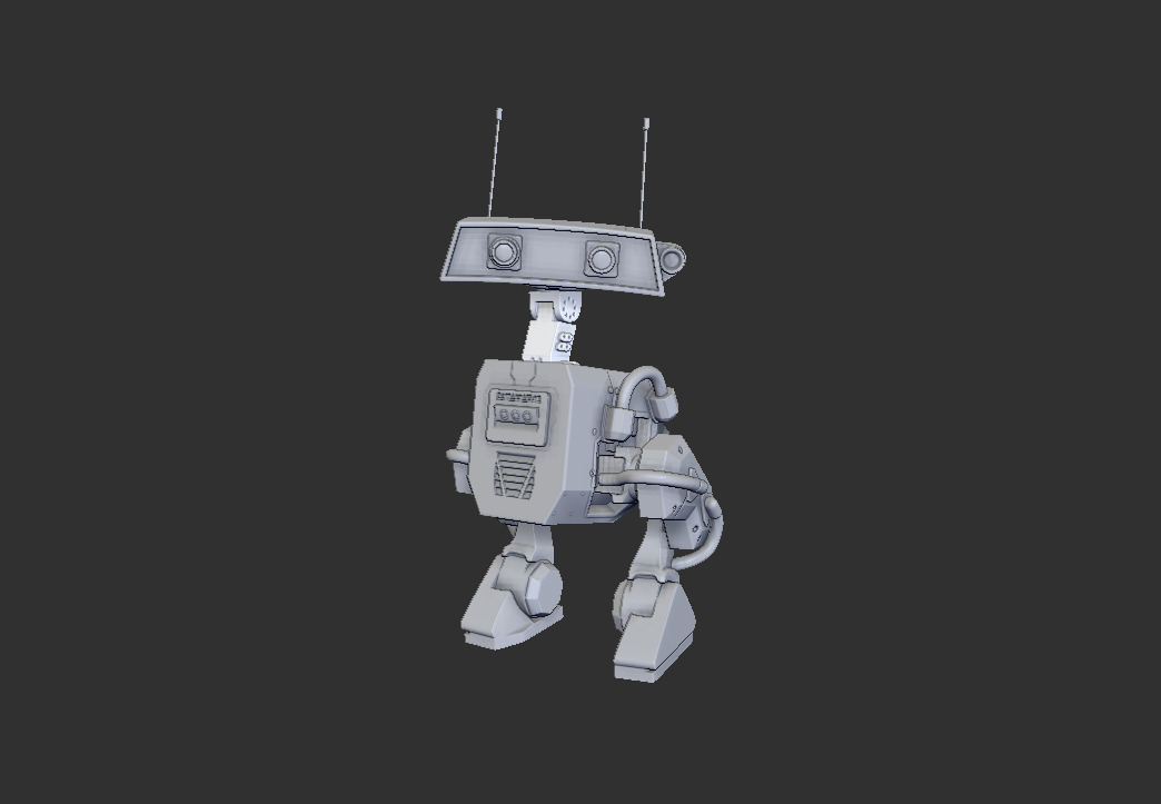robot blue 3D print model_5