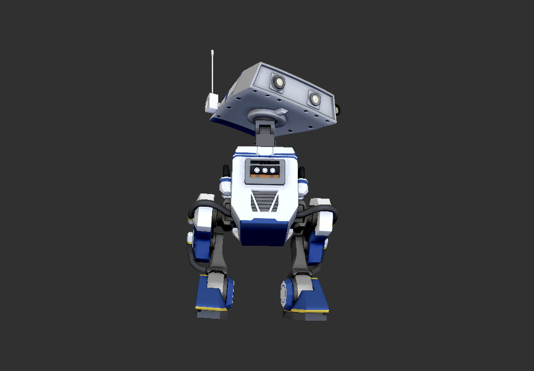 robot blue 3D print model_4