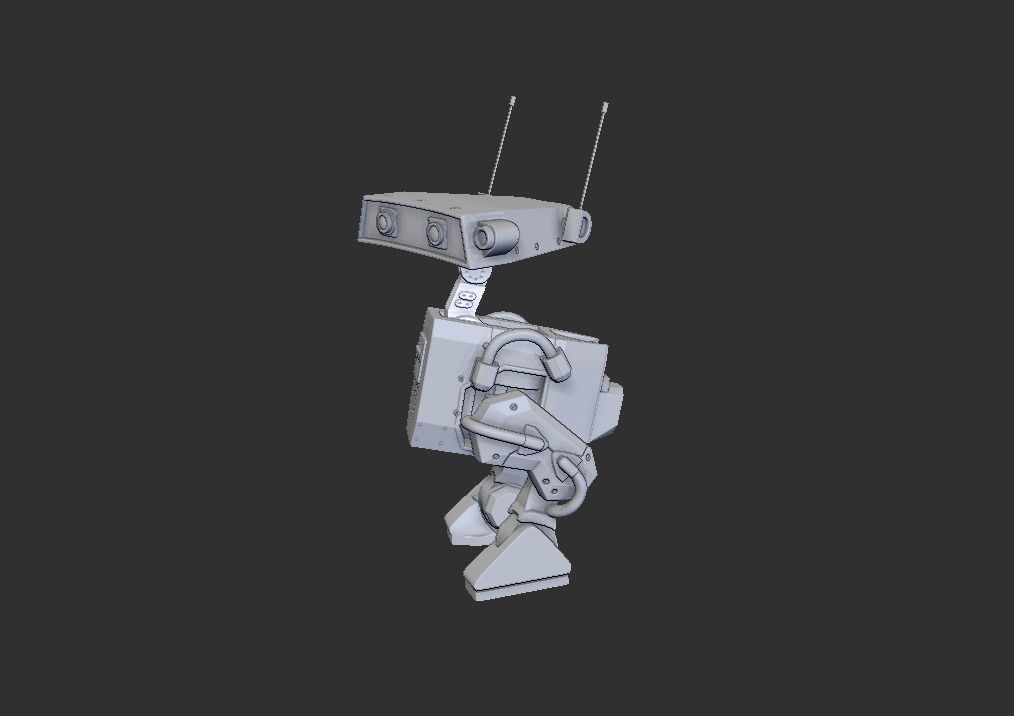 robot blue 3D print model_7