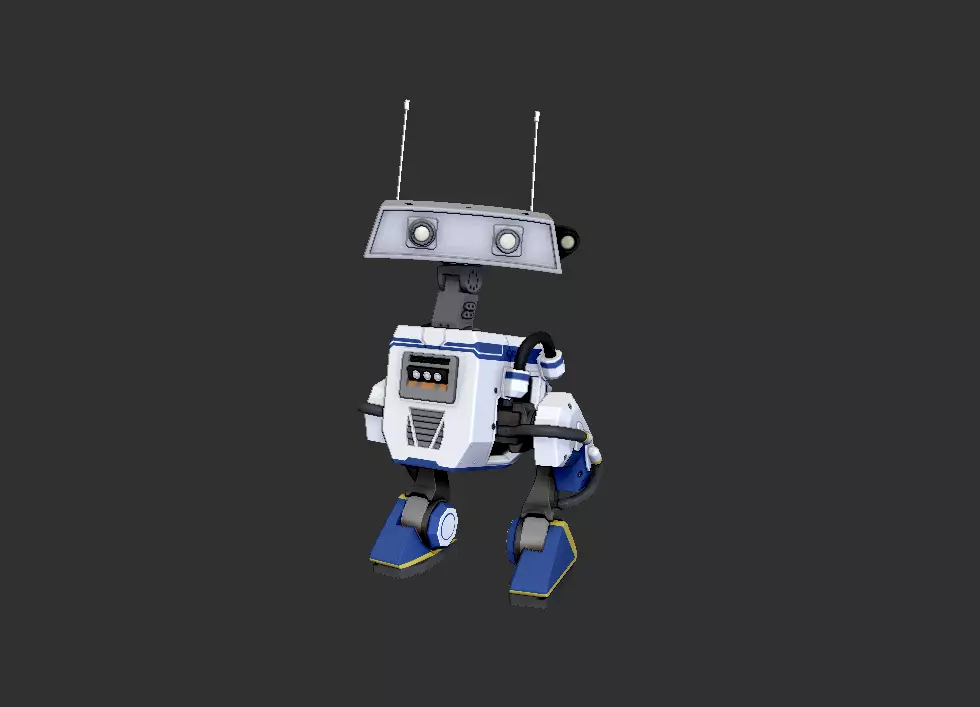 robot blue 3D print model_0