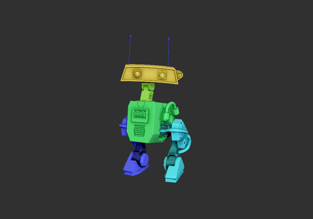 robot blue 3D print model_8