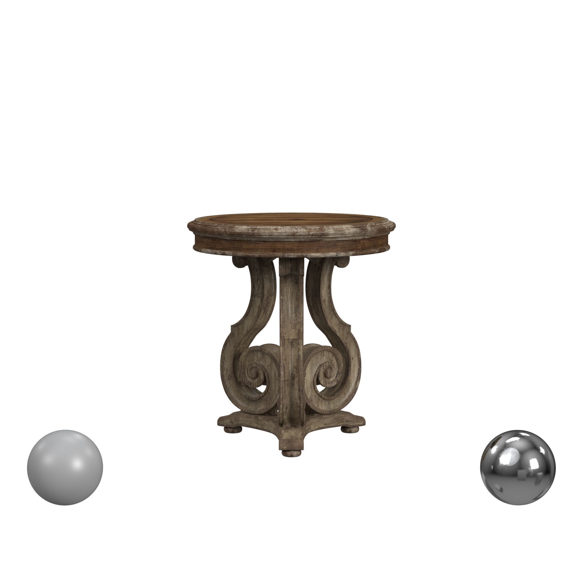 Hooker Chatelet Scroll Accent Table 3D model_1