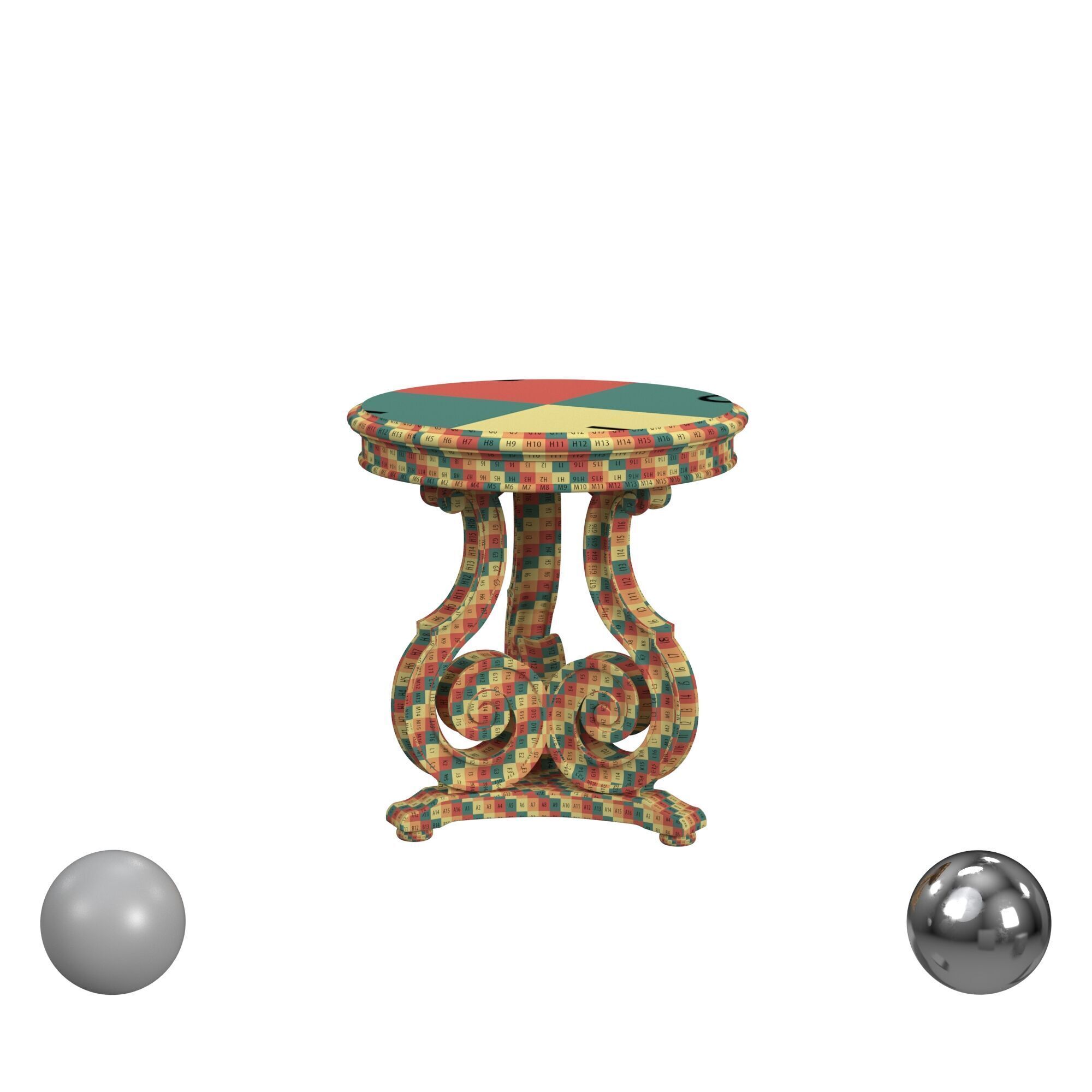 Hooker Chatelet Scroll Accent Table 3D model_2