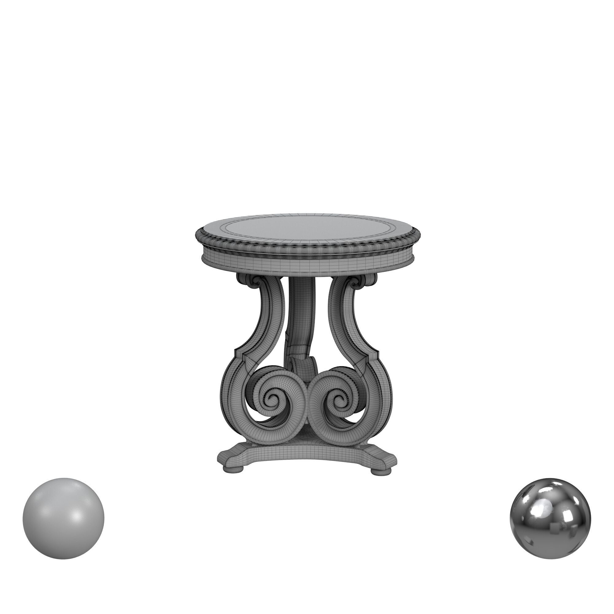 Hooker Chatelet Scroll Accent Table 3D model_3