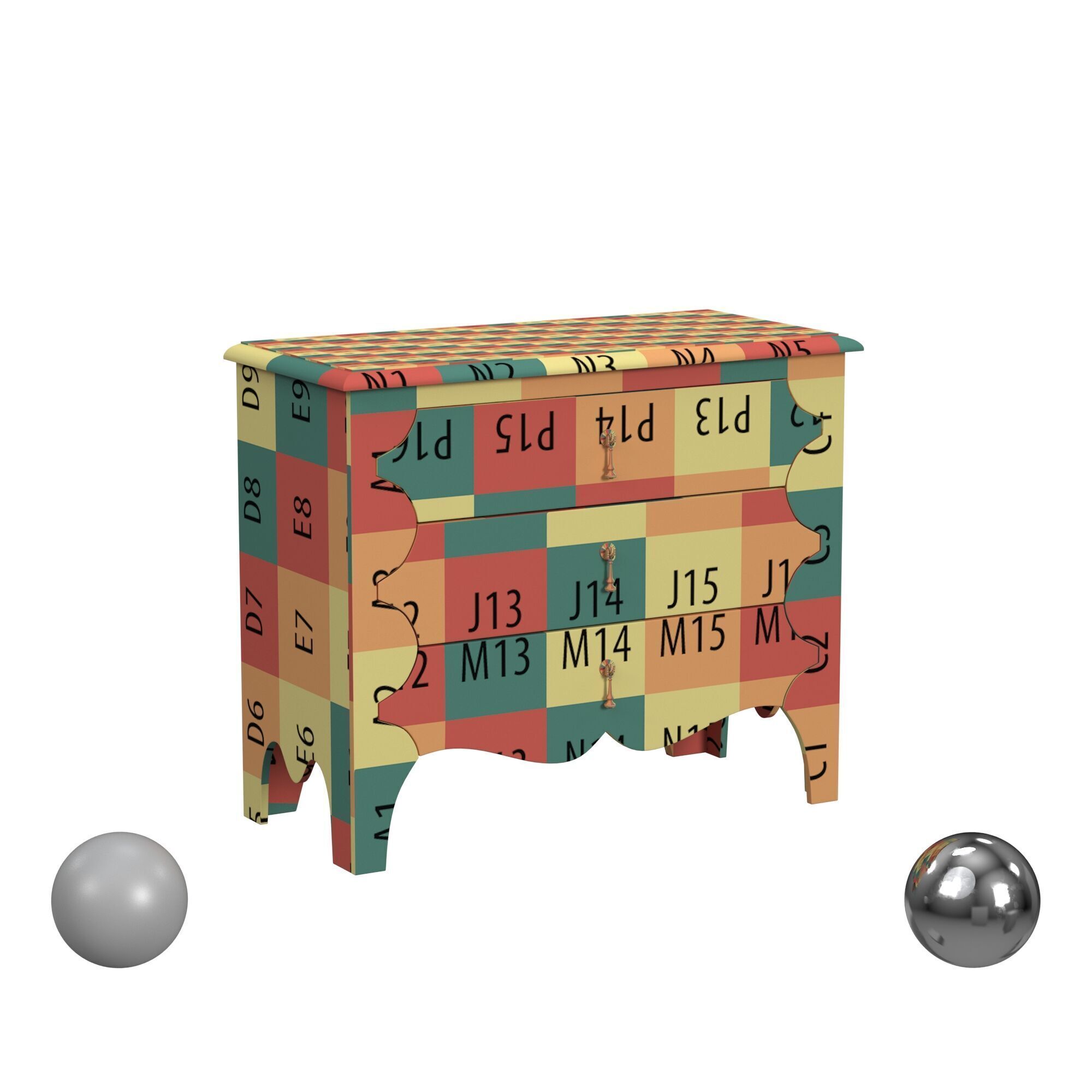 Hooker Ciao Bella Bachelors Chest 3D model_2