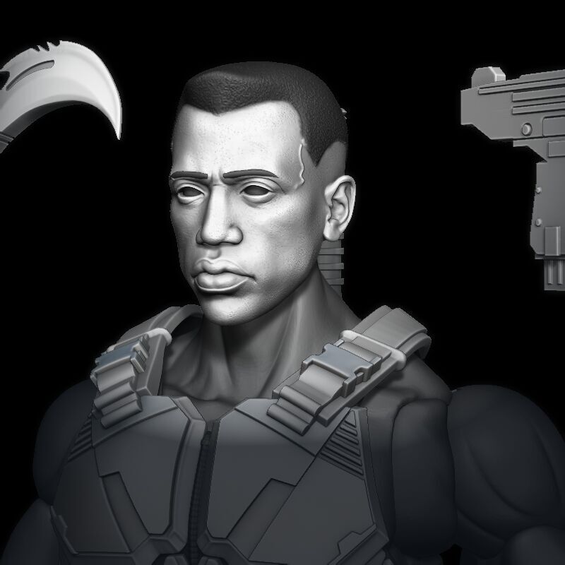 blade heads and amor 3D print model_5