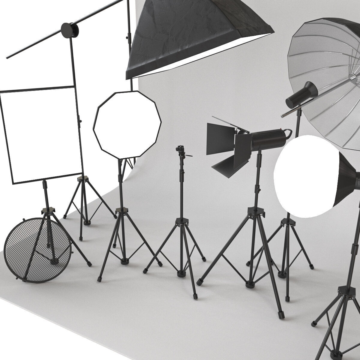 A set of studio equipment 01 3D model_1