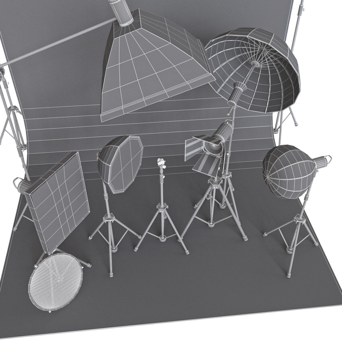 A set of studio equipment 01 3D model_4