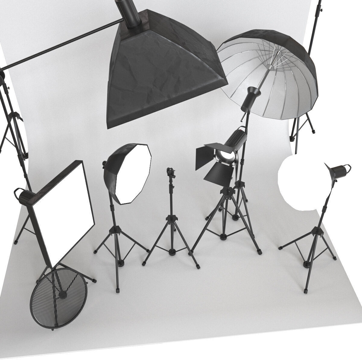 A set of studio equipment 01 3D model_3