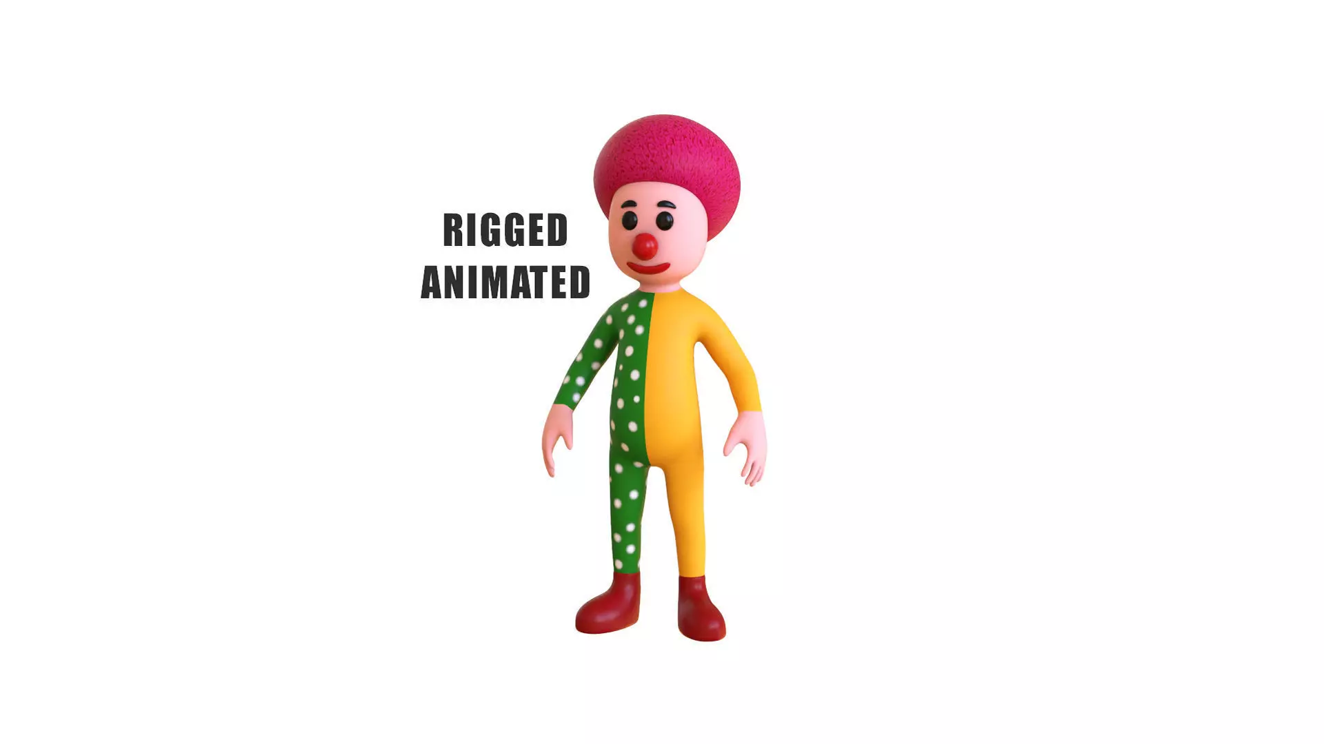 Low-Poly Clown 01 Animated Low-poly 3D model_0