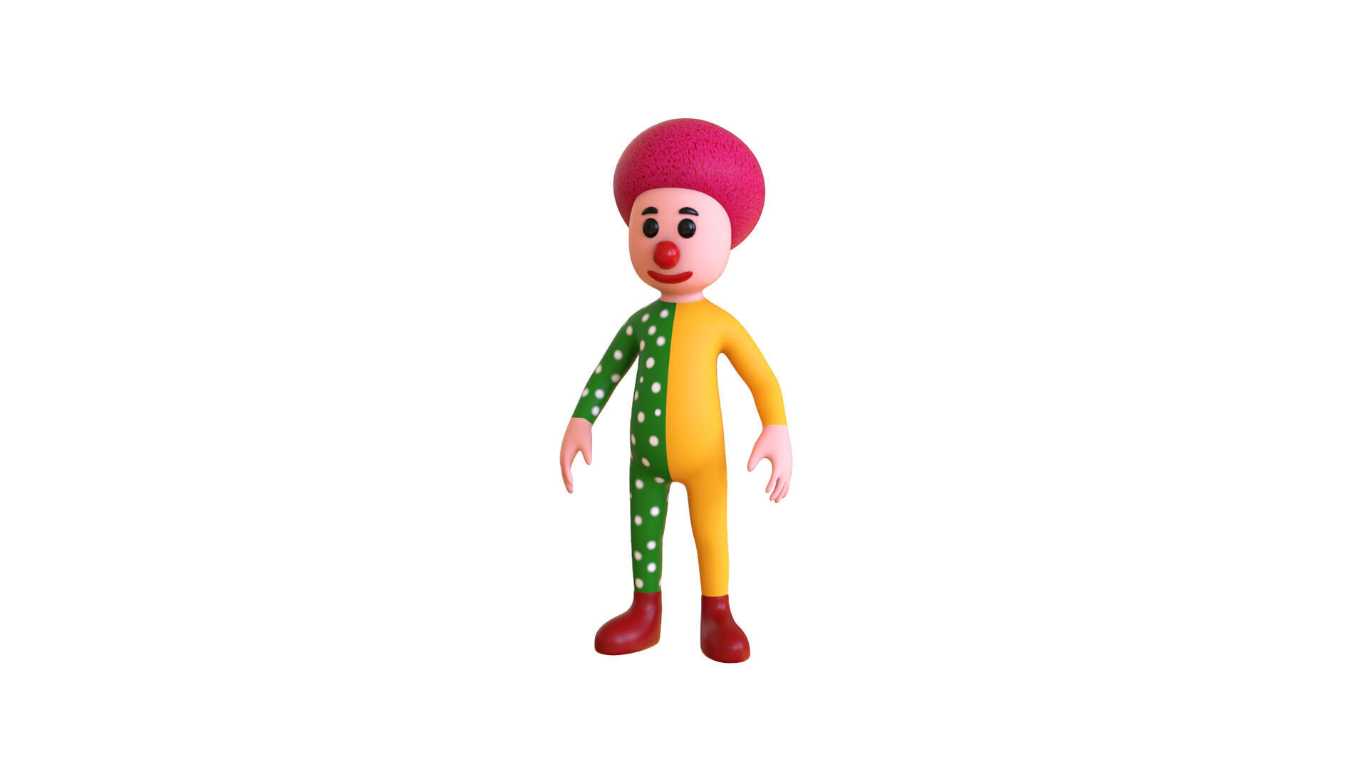 Low-Poly Clown 01 Animated Low-poly 3D model_1