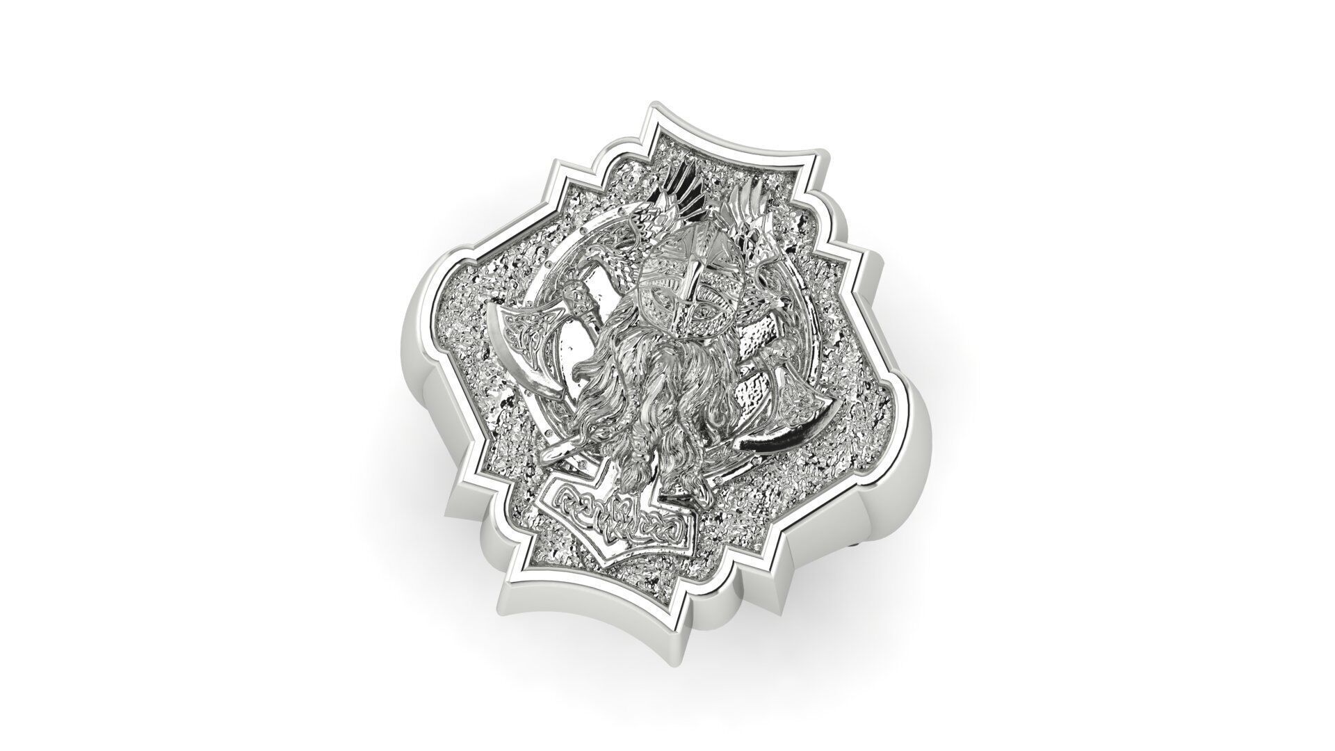 Viking and Axes Ring 3D print model_1