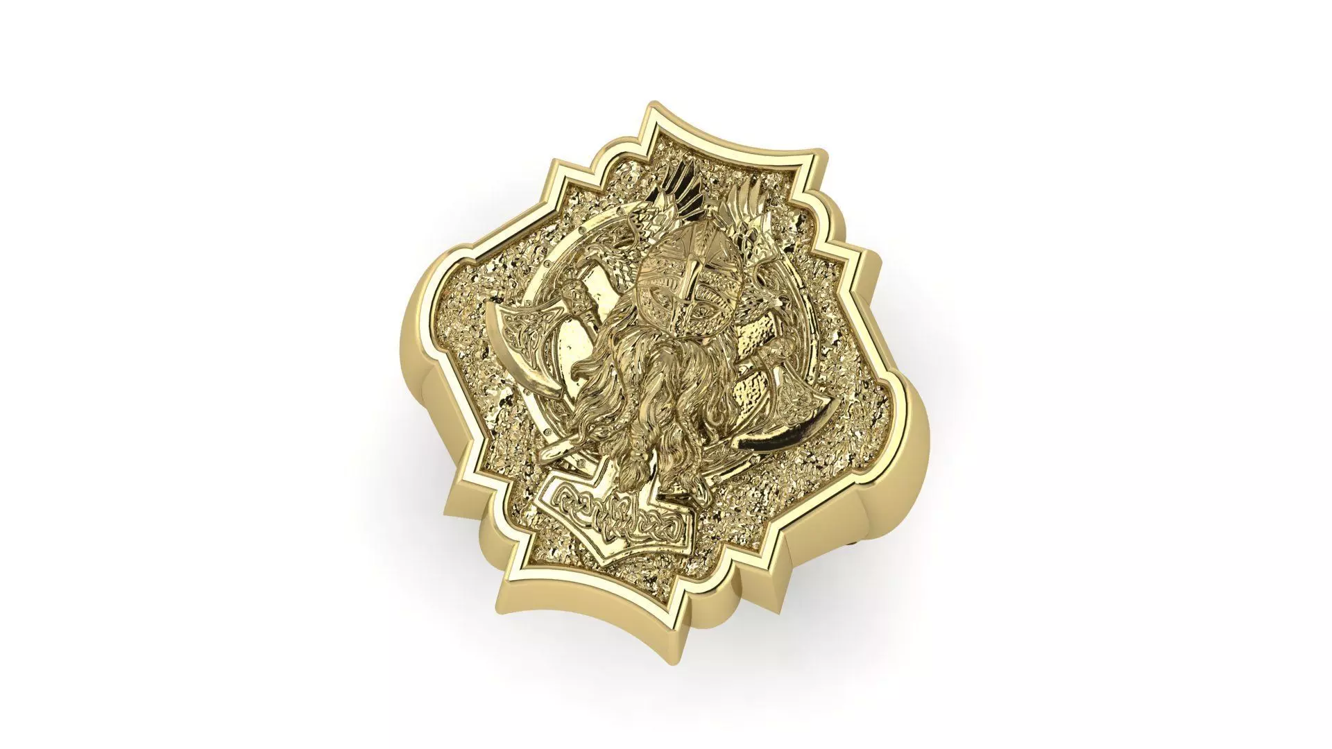 Viking and Axes Ring 3D print model_0