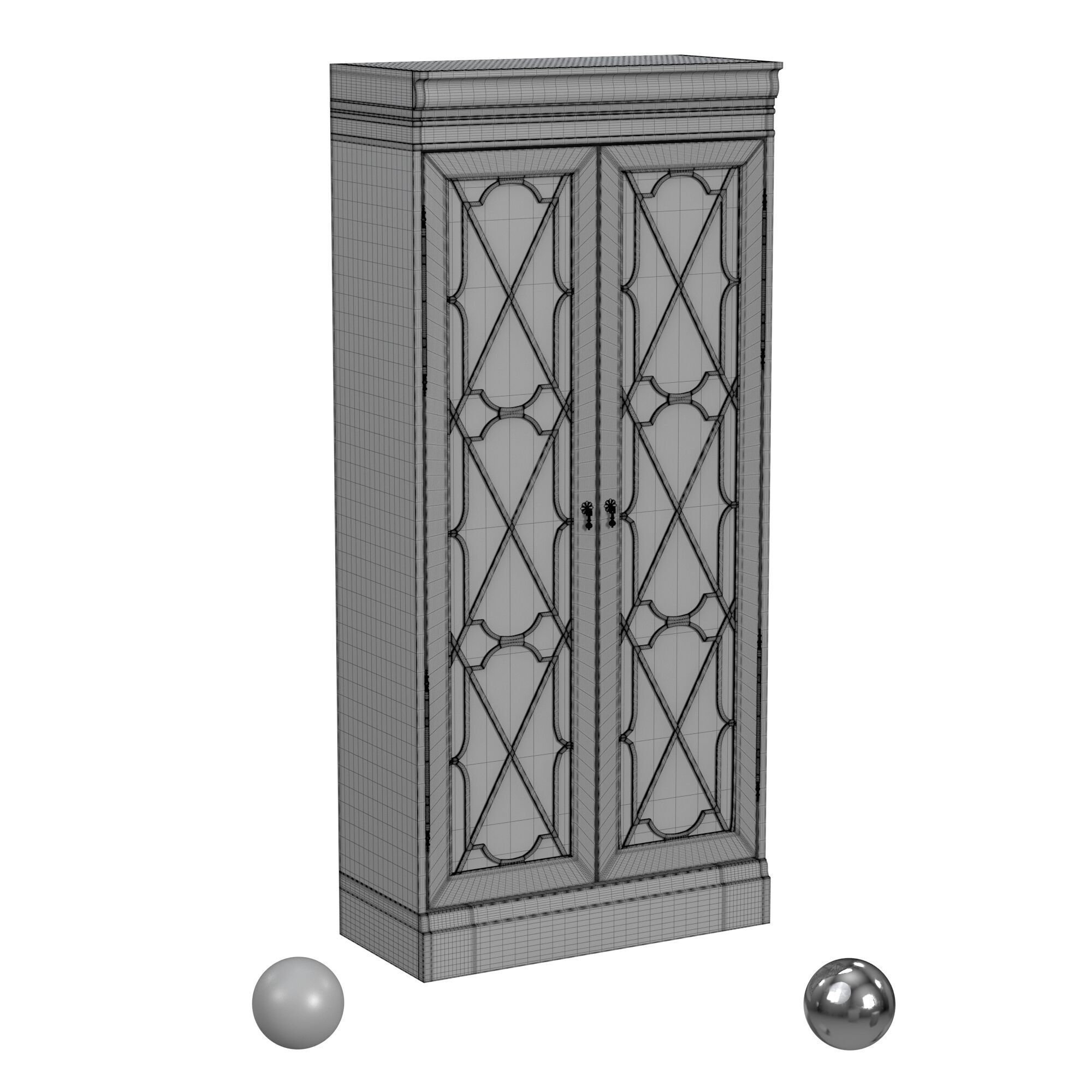 hooker furniture arabella Bunching Display Cabinet 3D model_3