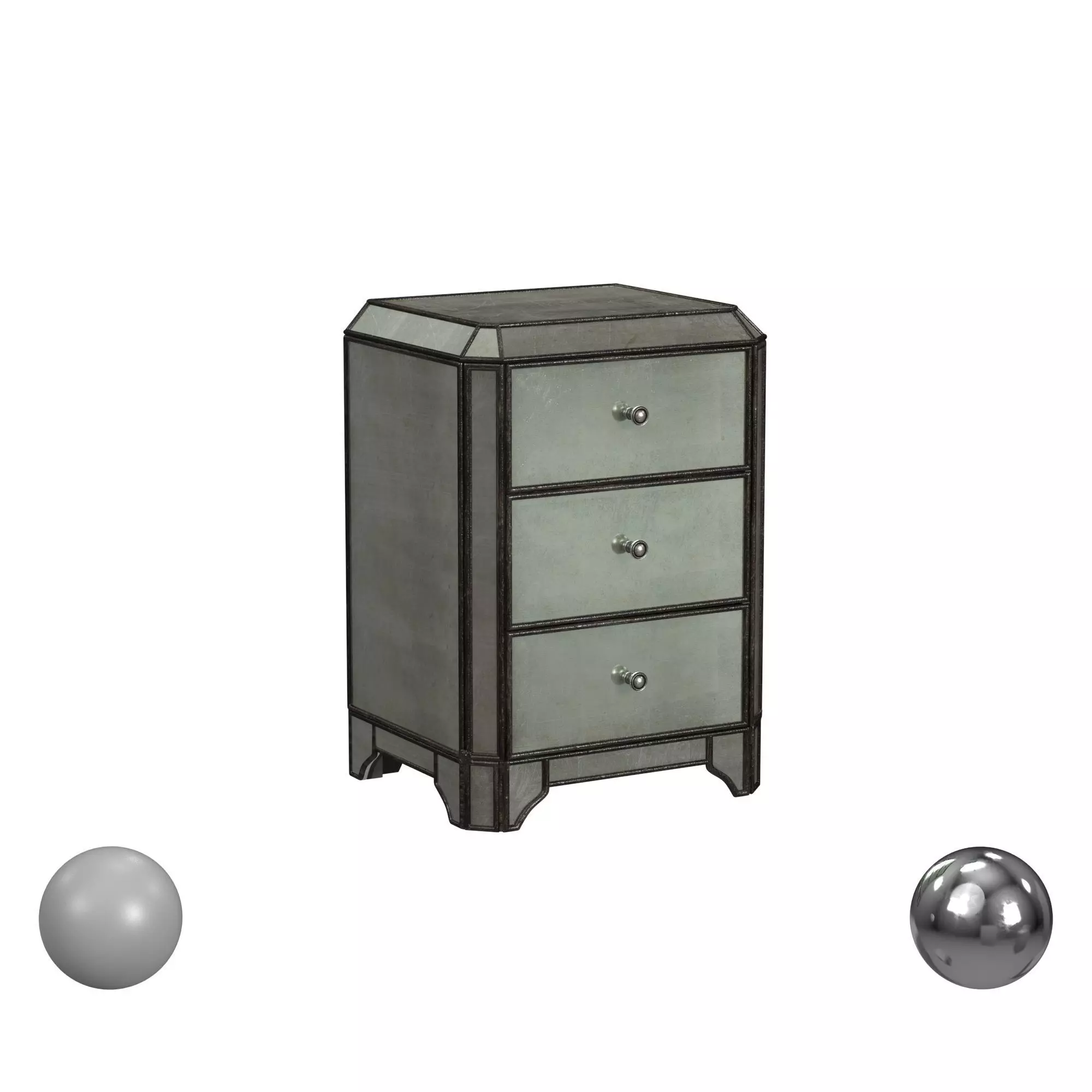 Hooker Furniture Arabella Mirrored Three-Drawer Nightstand 3D model_0