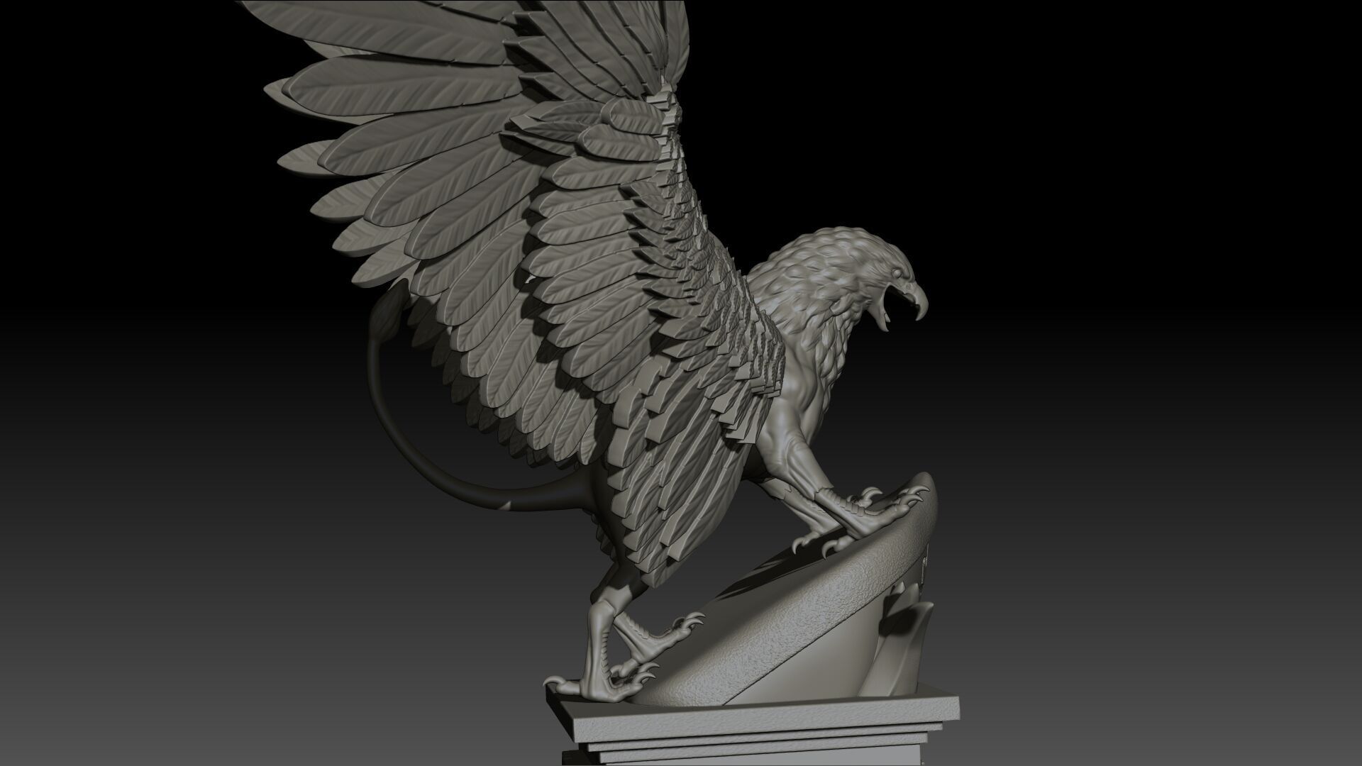 Griffon High Poly for 3d Print 3D print model_19
